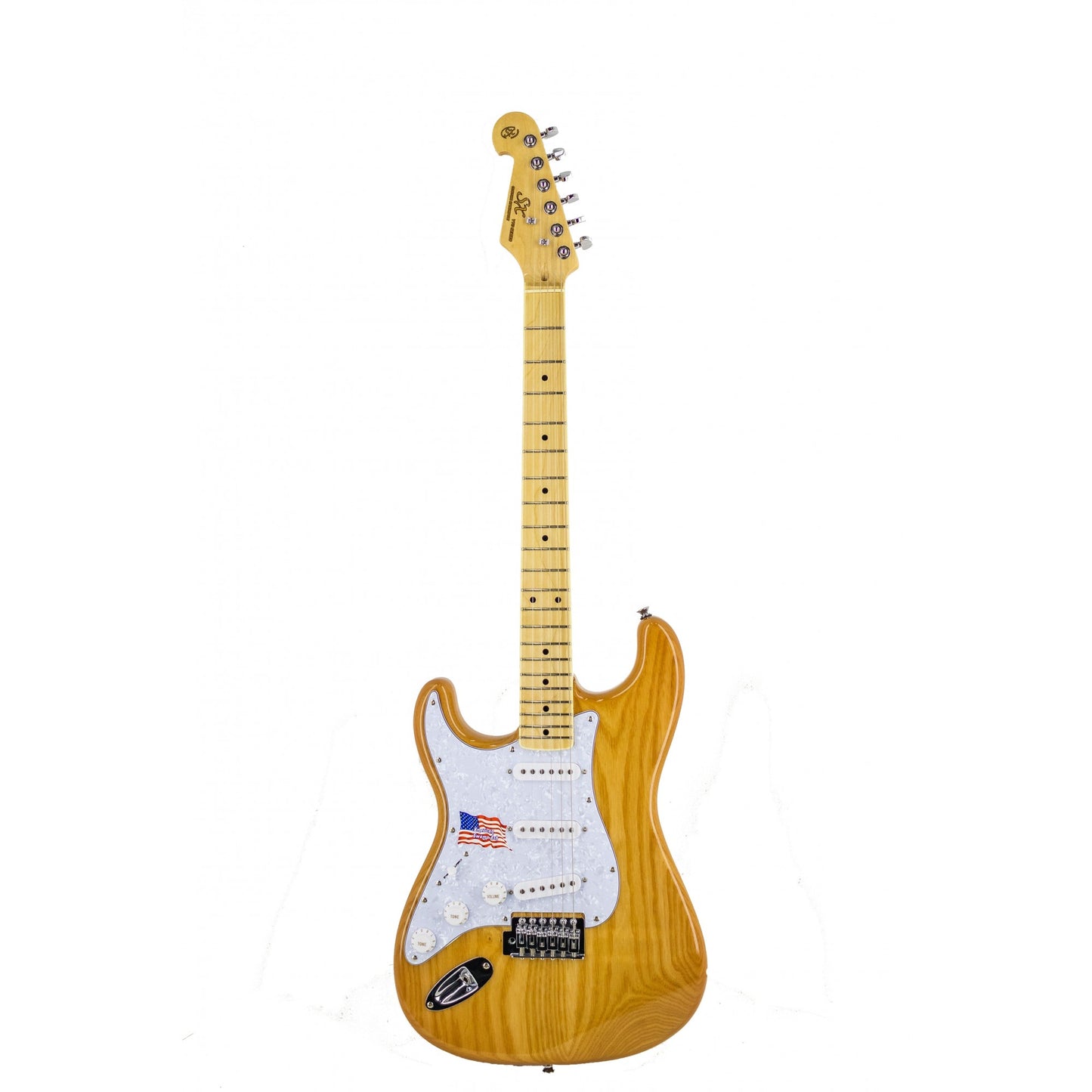 SX Ash Series Strat Style Electric Guitar Left Handed - Natural Ash