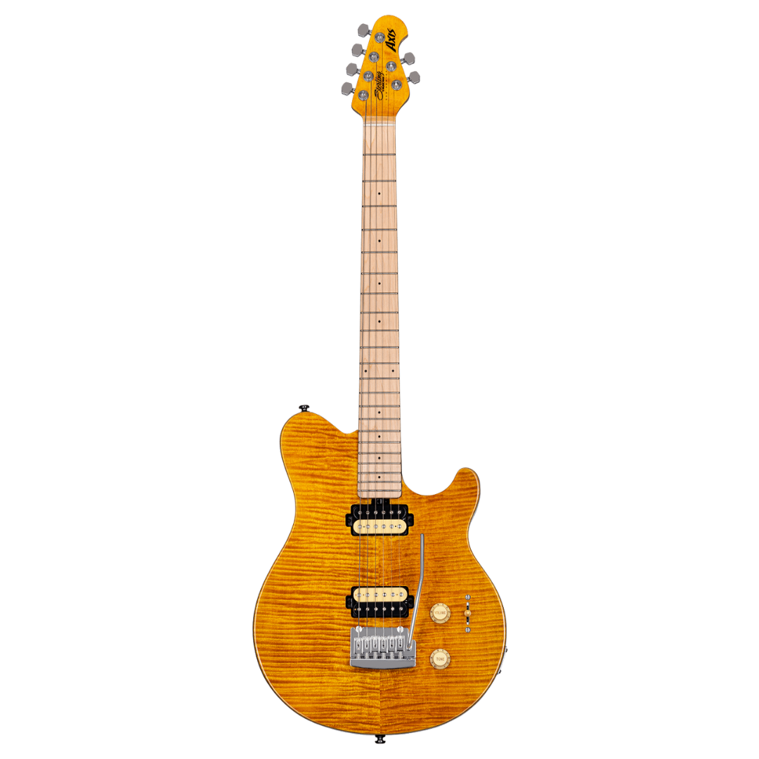 Sterling by Music Man Axis Electric Guitar - Flame Maple Top Trans Gold