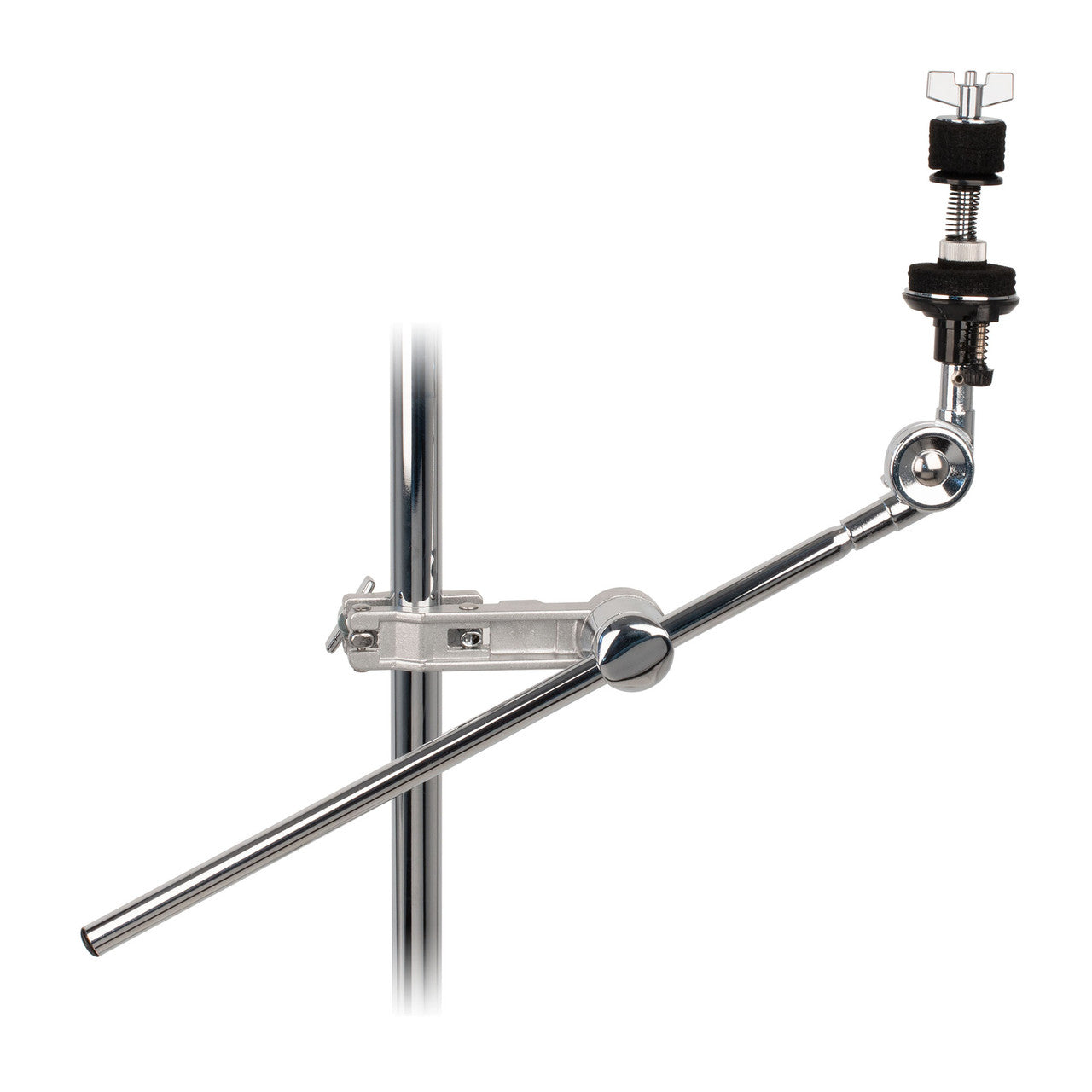 Closed hi-hat boom arm with adjustable multi clamp