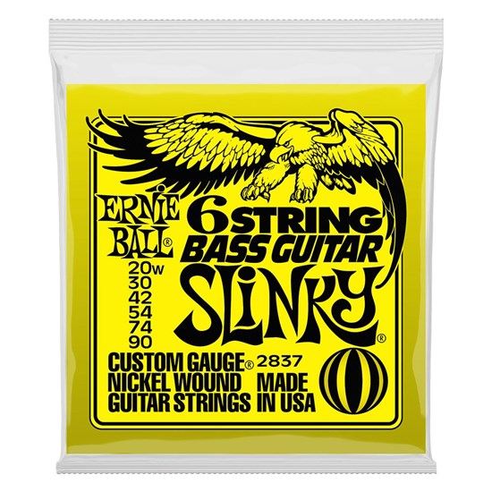 Ernie Ball Slinky 6-String w/ Small Ball End 29 5/8 Scale Bass Guitar Strings, 20-90 Gauge