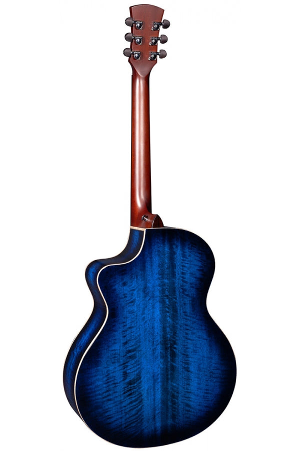 Faith "Blue Moon" Baby Jumbo Acoustic/ Electric Guitar w/Case - Figured Java Mango