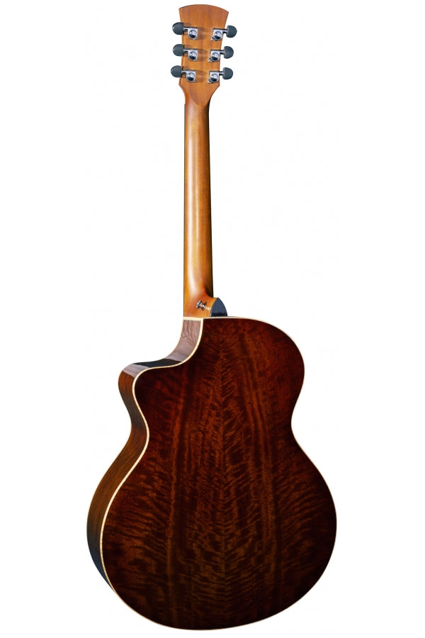 Faith "Exotic" Baby Jumbo Acoustic/Electric Guitar w/Case - Dark Natural Gold