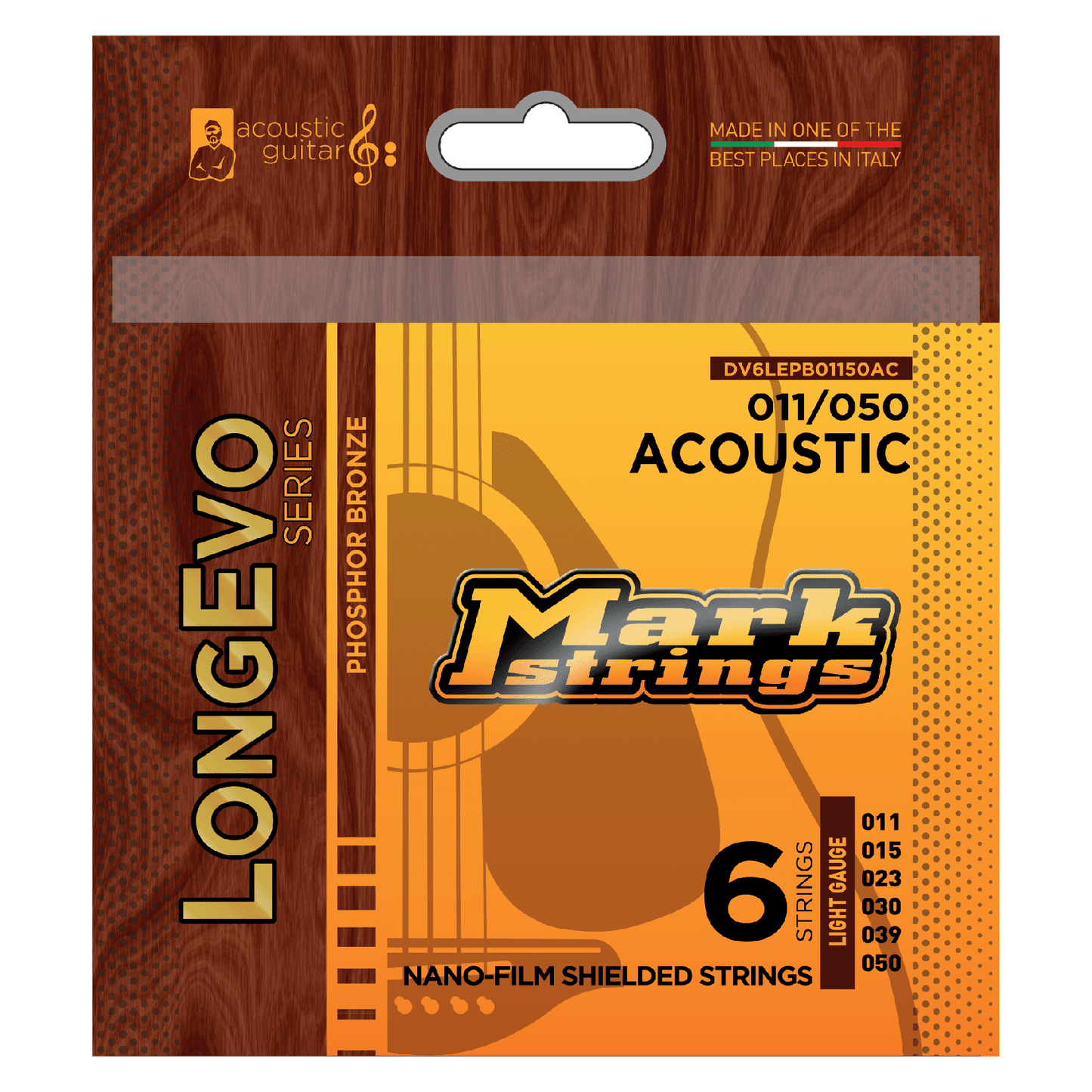 LONGEVO ACOUSTIC PHOSPHOR BRONZE NANO-FILM SHIELDED 11/50
