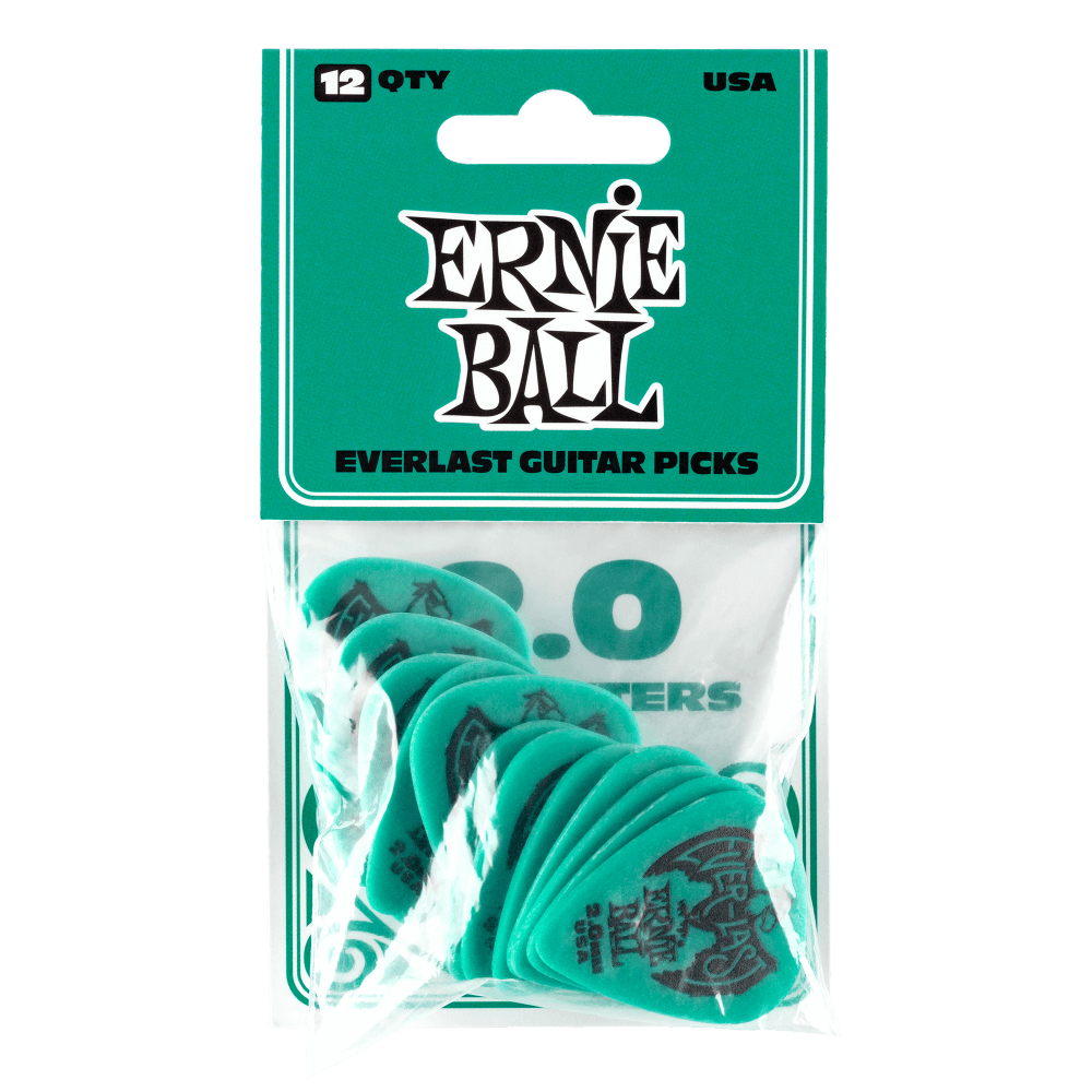 Ernie Ball 2 mm Everlast Picks 12 Pack - Teal