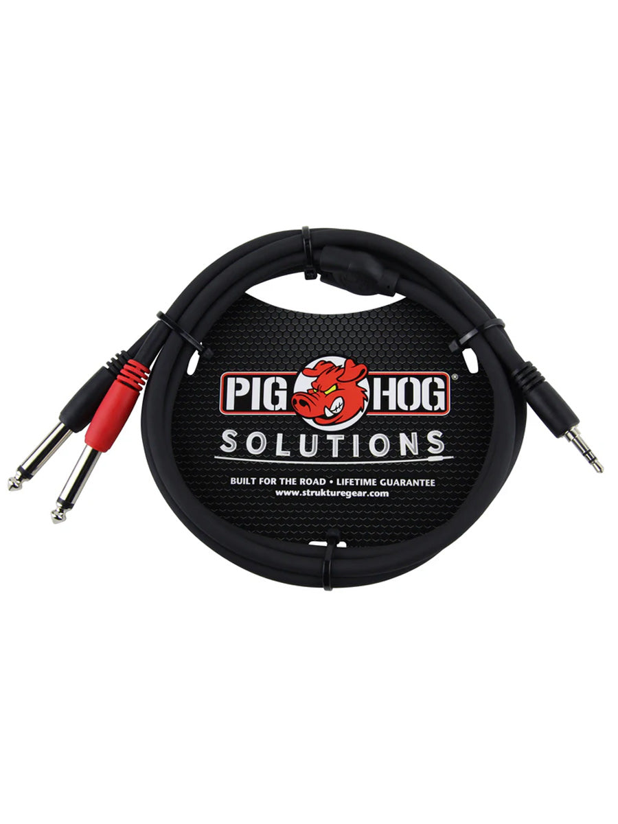 3ft Stereo Breakout cable 3.5mm to Dual Mono 6.3mm Cable