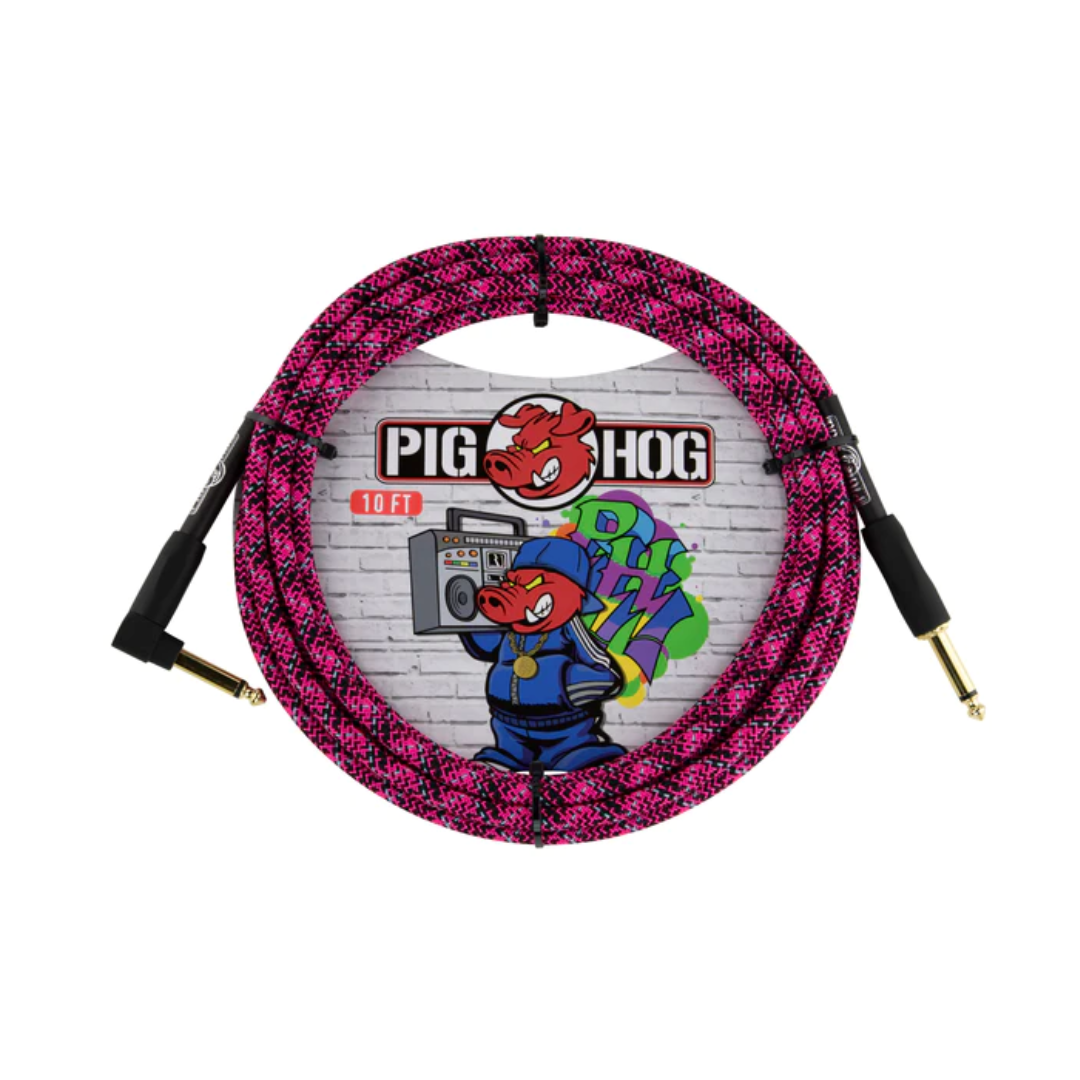 Pig Hog "Graffiti Pink" Instrument Cable, 10ft RA