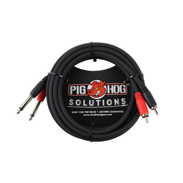 PIG HOG SOLUTIONS - 10FT RCA-1/4" DUAL CABLE