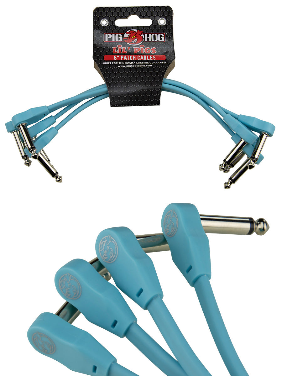 Pig hog Low Profile patch cable 6'Daphne Blue