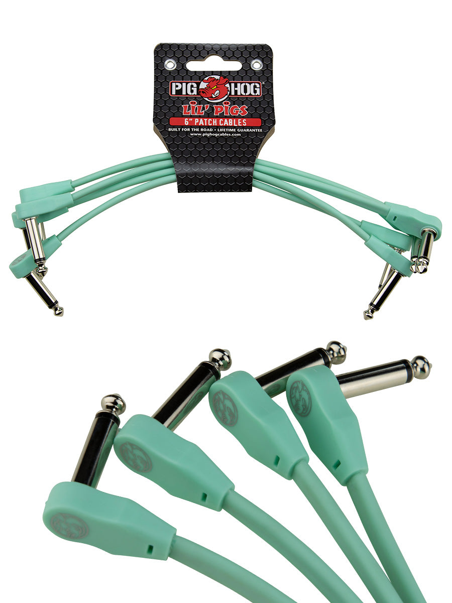 Pig Hog low profile patch cable 6' Seafoam Green