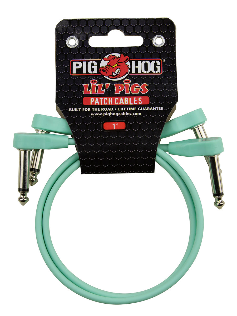 Pig hog Low Profile Patch Cable 1ft Seafoam Green