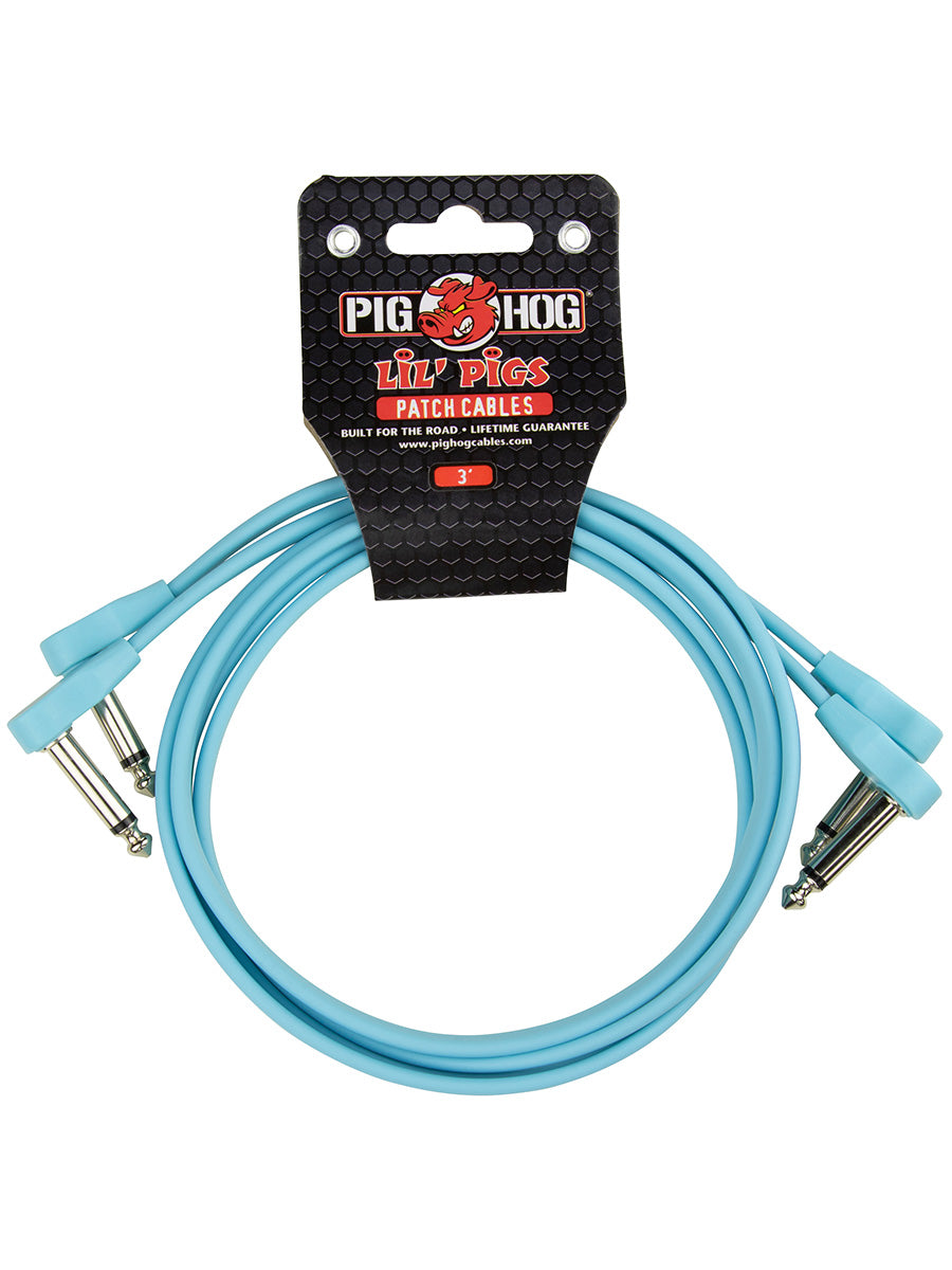 Pig Hog Low Profile Patch 3ft Daphne Blue