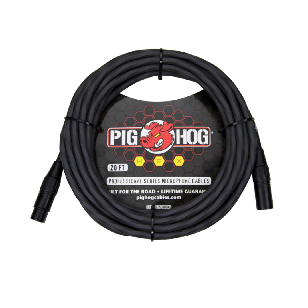 Pig Hog Hex Series Mic Cable, 20ft - Grey