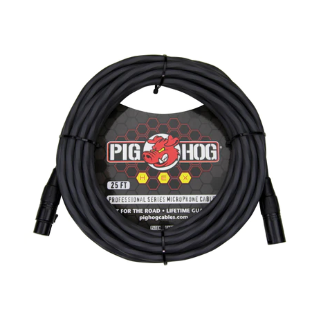 Pig Hog Hex Series Mic Cable, 25ft - Grey