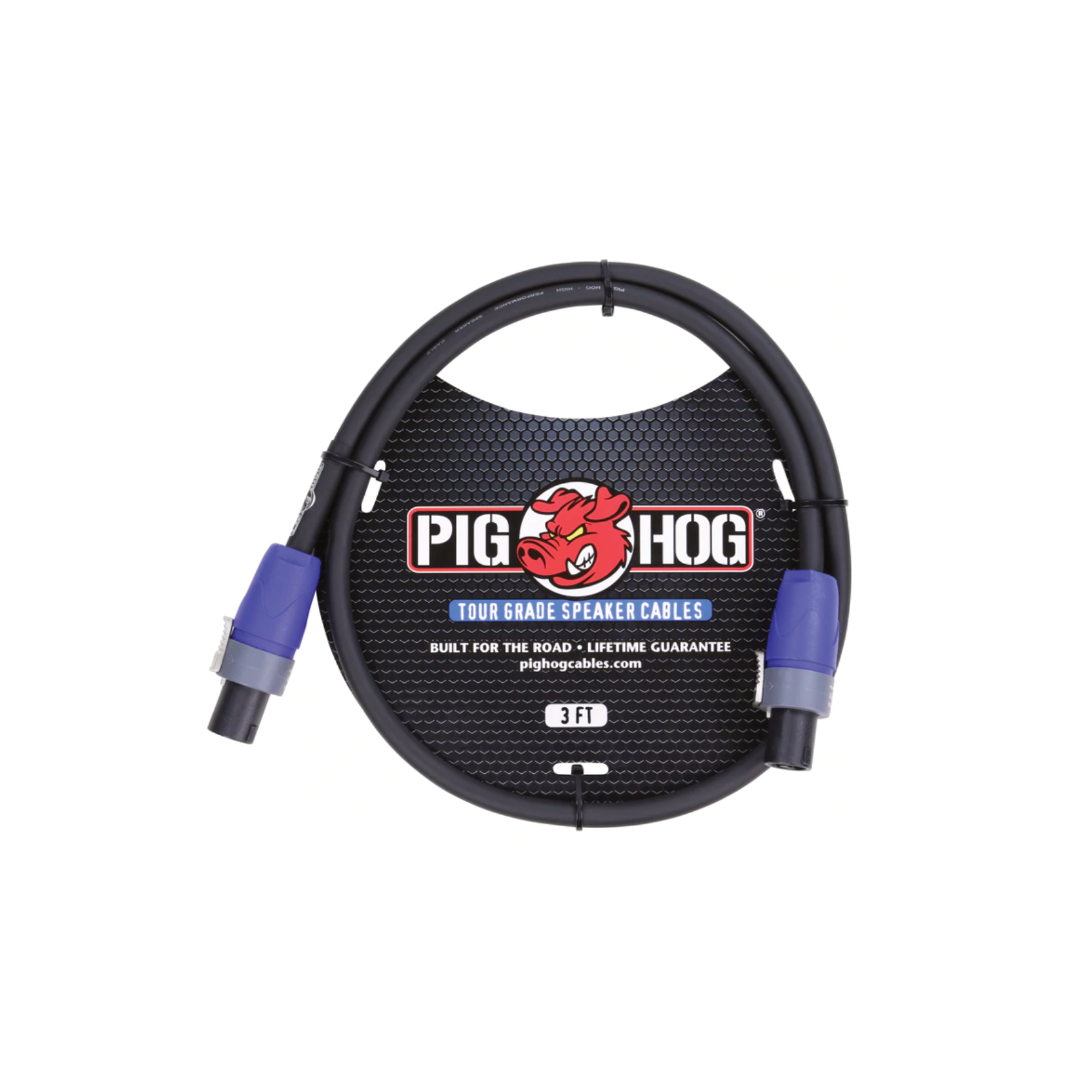 Pig Hog Speaker Cable, 3ft (14 gauge wire) - SPEAKON