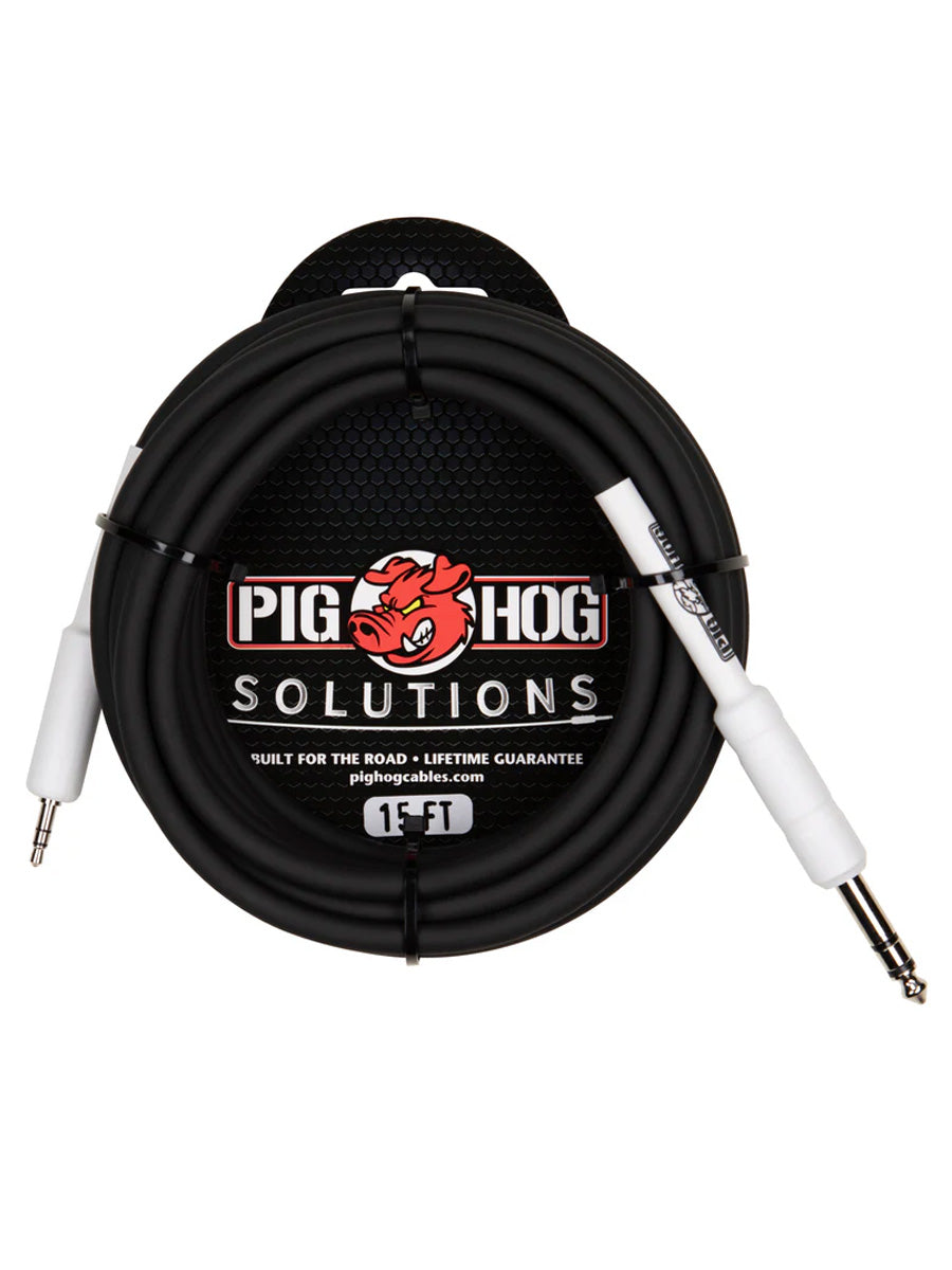 Pig Hog Cable - 1/4" TRS to 1/8" mini, 15ft