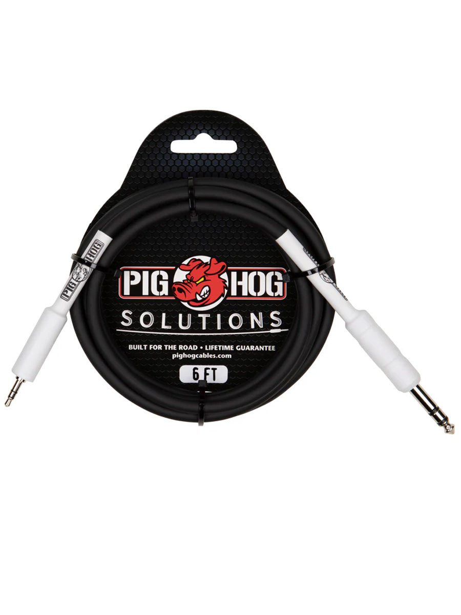 Pig Hog Cable - 1/4" TRS to 1/8" mini, 6ft