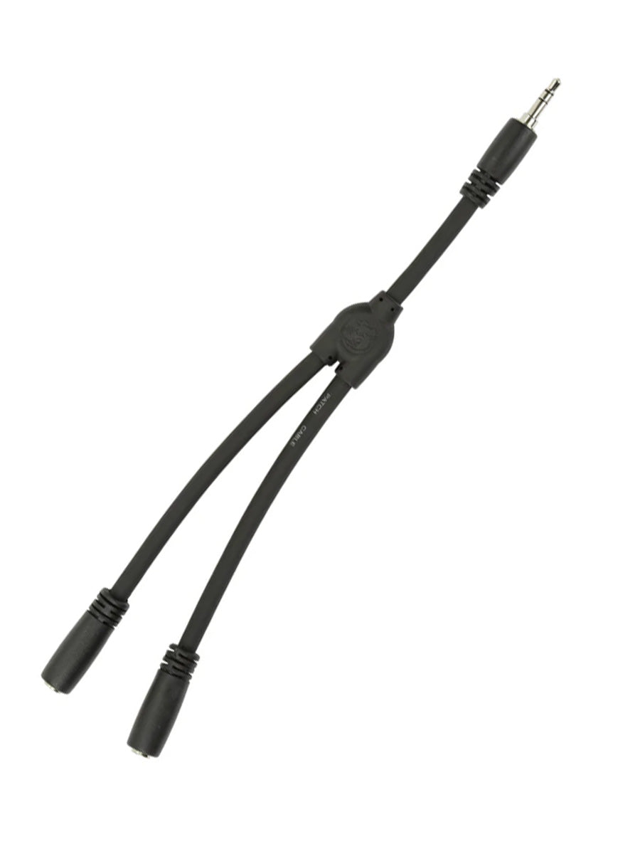 6" Y Cable, Stereo 3.5MM(M)-Dual 3.5mm (F)