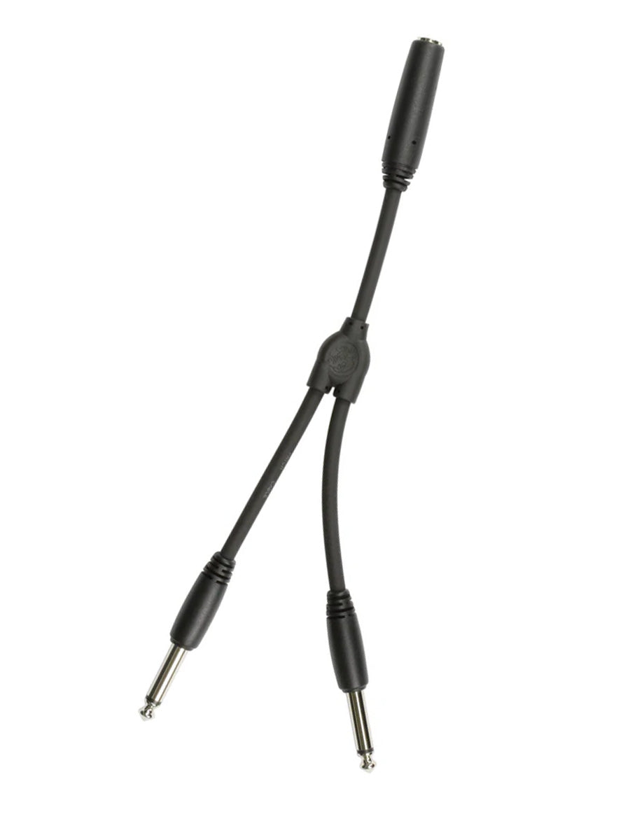6" Y Cable, Mono 1/4"(F)-Dual Mono 1/4"(M)