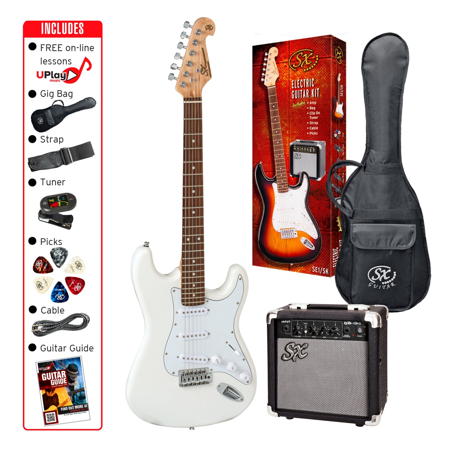 SX Student Electric Guitar Pack - Multiple Colours Available