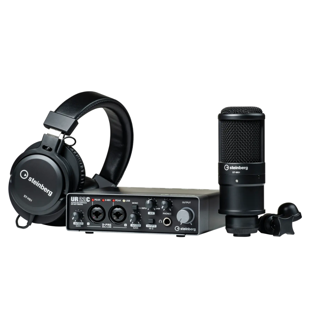 Steinberg UR22C Recording Package w/Audio Interface + Mic + Headphones