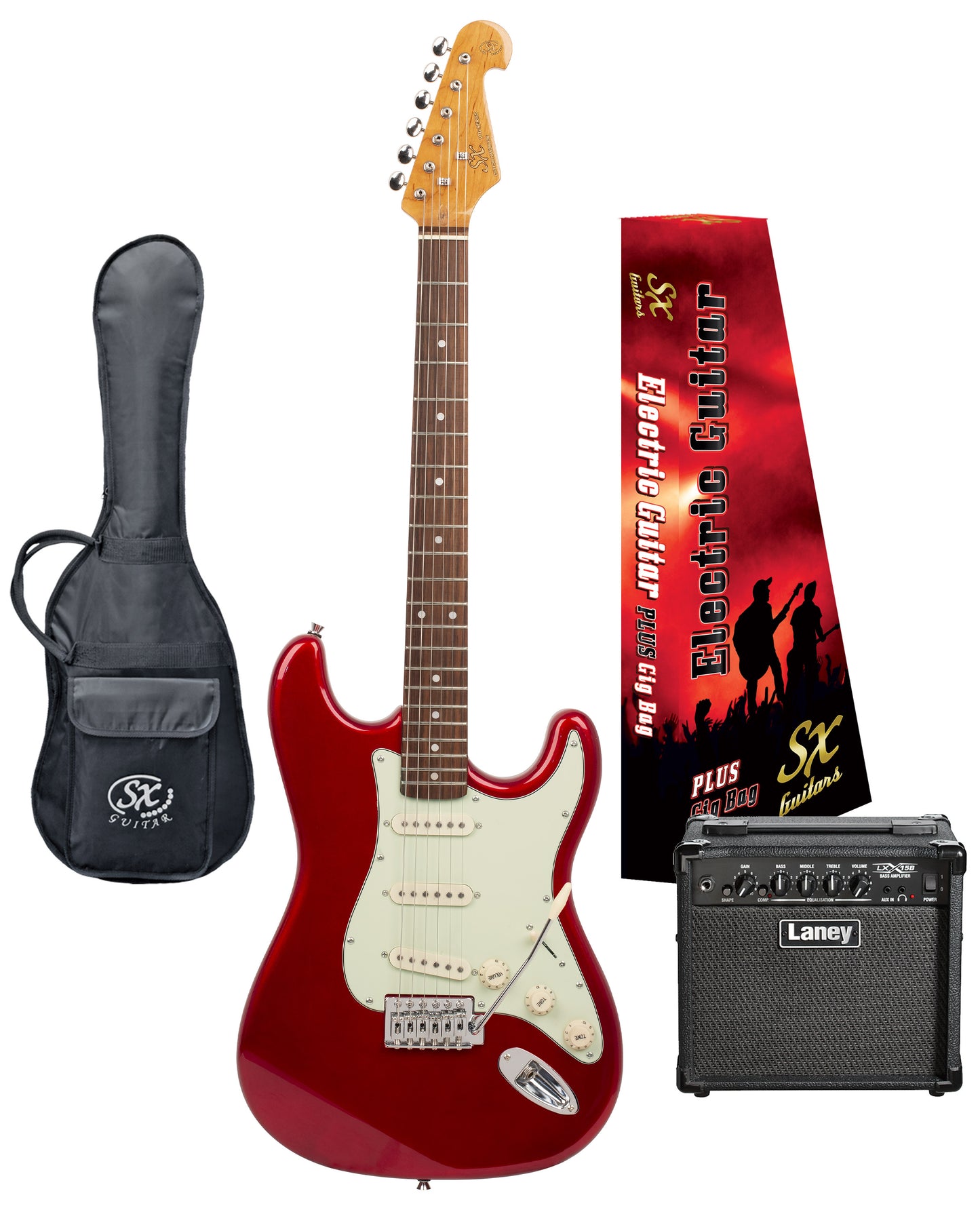 SX 3/4 Student Electric Guitar Pack w/ Laney Amp - Multiple Colours Available