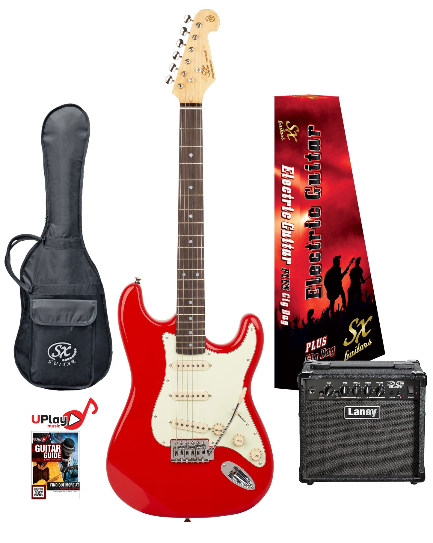SX 3/4 Student Electric Guitar Pack w/ Laney Amp - Multiple Colours Available