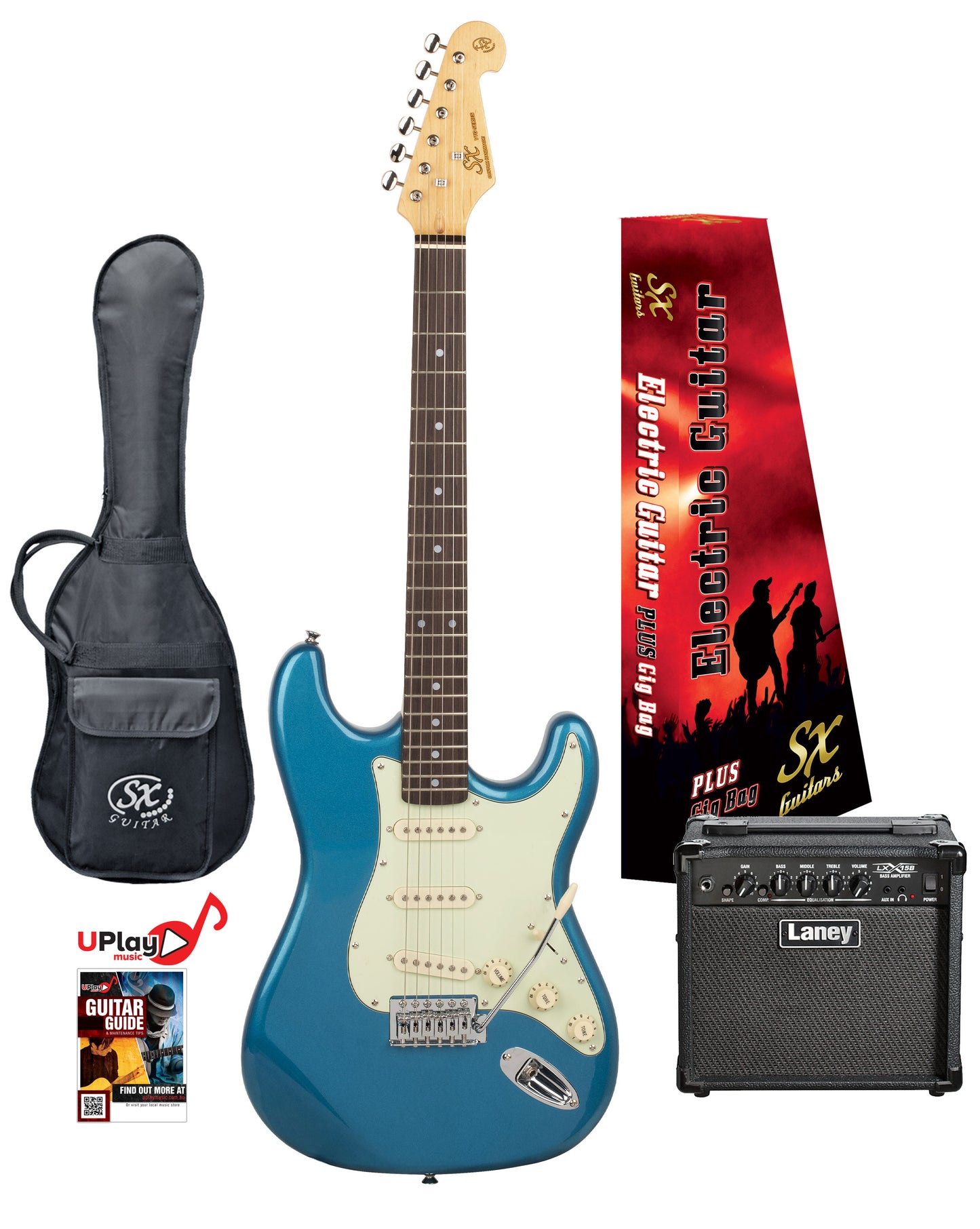SX 3/4 Student Electric Guitar Pack w/ Laney Amp - Multiple Colours Available