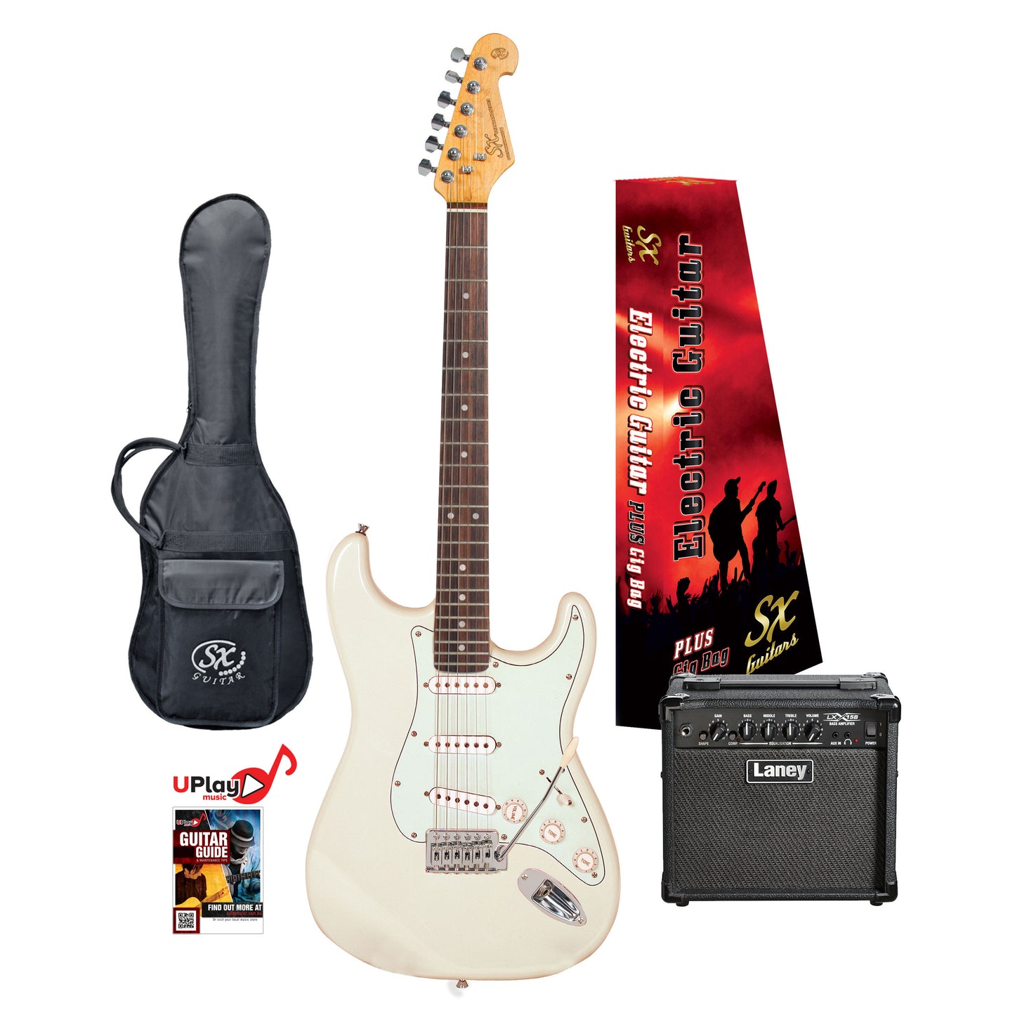 SX 3/4 Student Electric Guitar Pack w/ Laney Amp - Multiple Colours Available