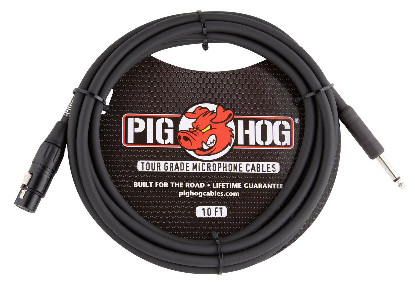 Pig Hog 8mm Mic Cable, 10ft XLR XLR to Jack