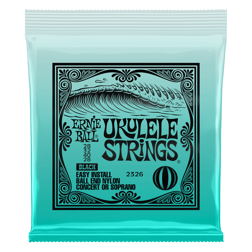 Ernie Ball Concert / Soprano Nylon Ball End Ukulele Strings, Black