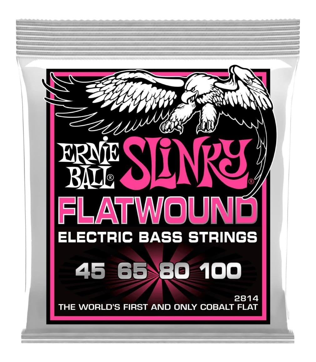 Super Slinky Flatwound Electric Bass Strings, 45-100 Gauge