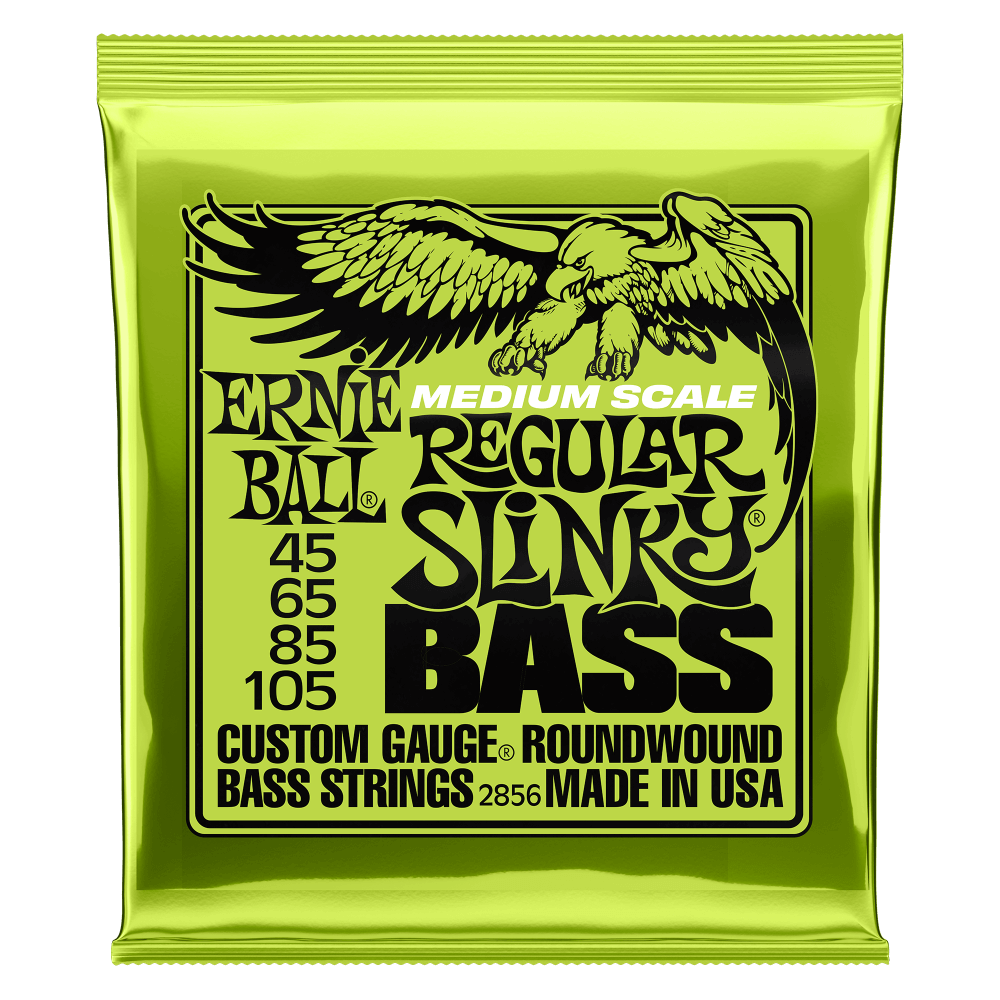 Ernie Ball Regular Slinky Nickel Wound Medium Scale Bass Strings, 45-105 Gauge