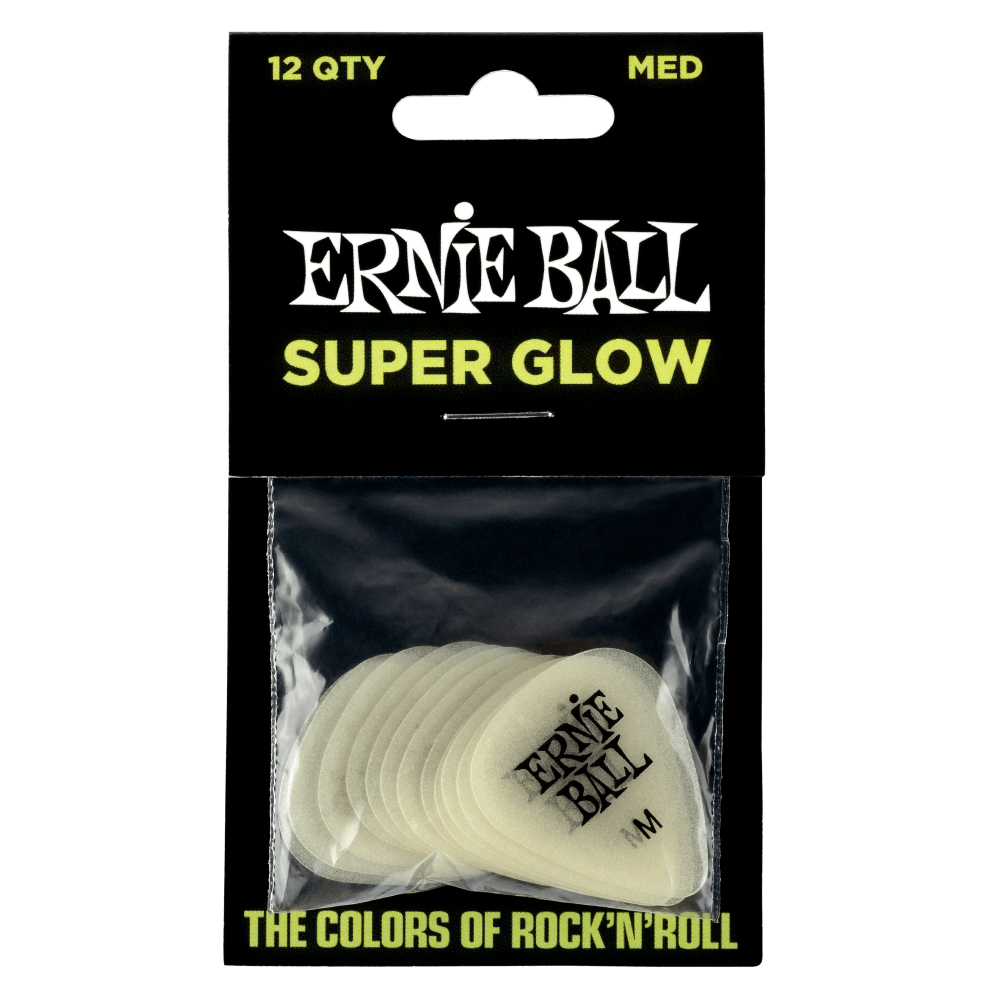 Ernie Ball Super Glow Cellulose Picks - 12 pack (Medium)