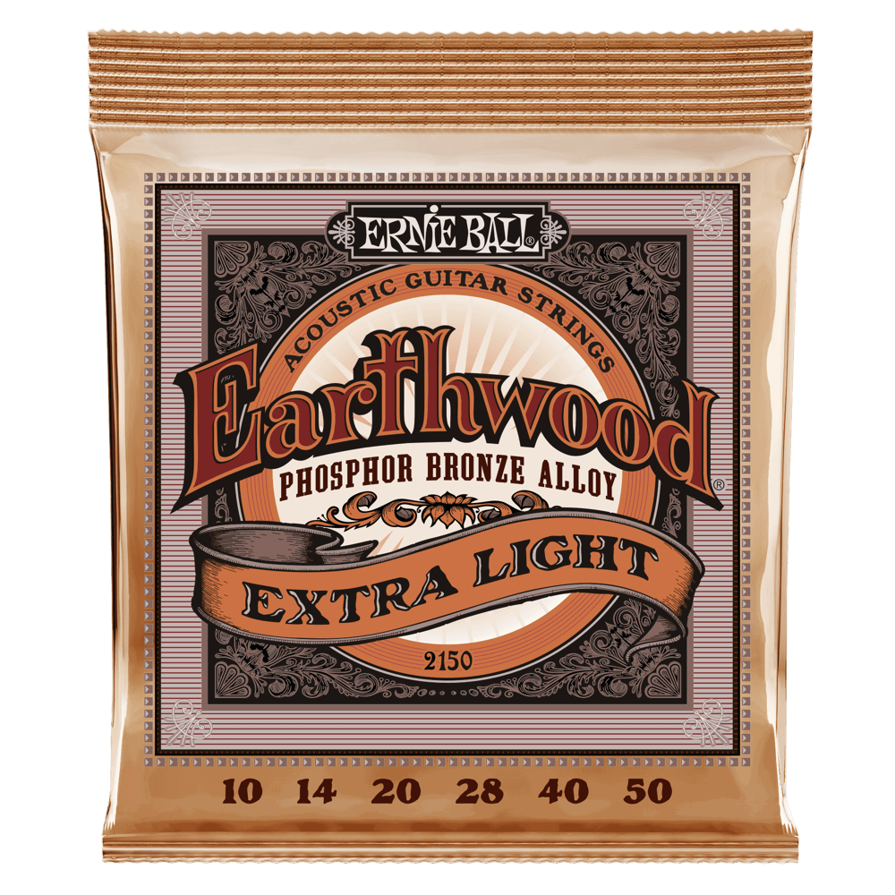 Ernie Ball Earthwood Extra Light Phosphor Bronze Acoustic Guitar Strings, 10-50 Gauge