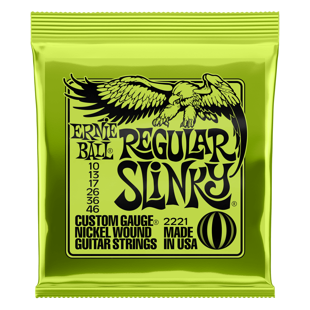 Ernie Ball Regular Slinky 10-46 Nickel Wound Electric Guitar Strings packaging front view
