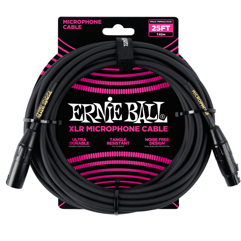 Ernie Ball 25ft Male / Female XLR Microphone Cable