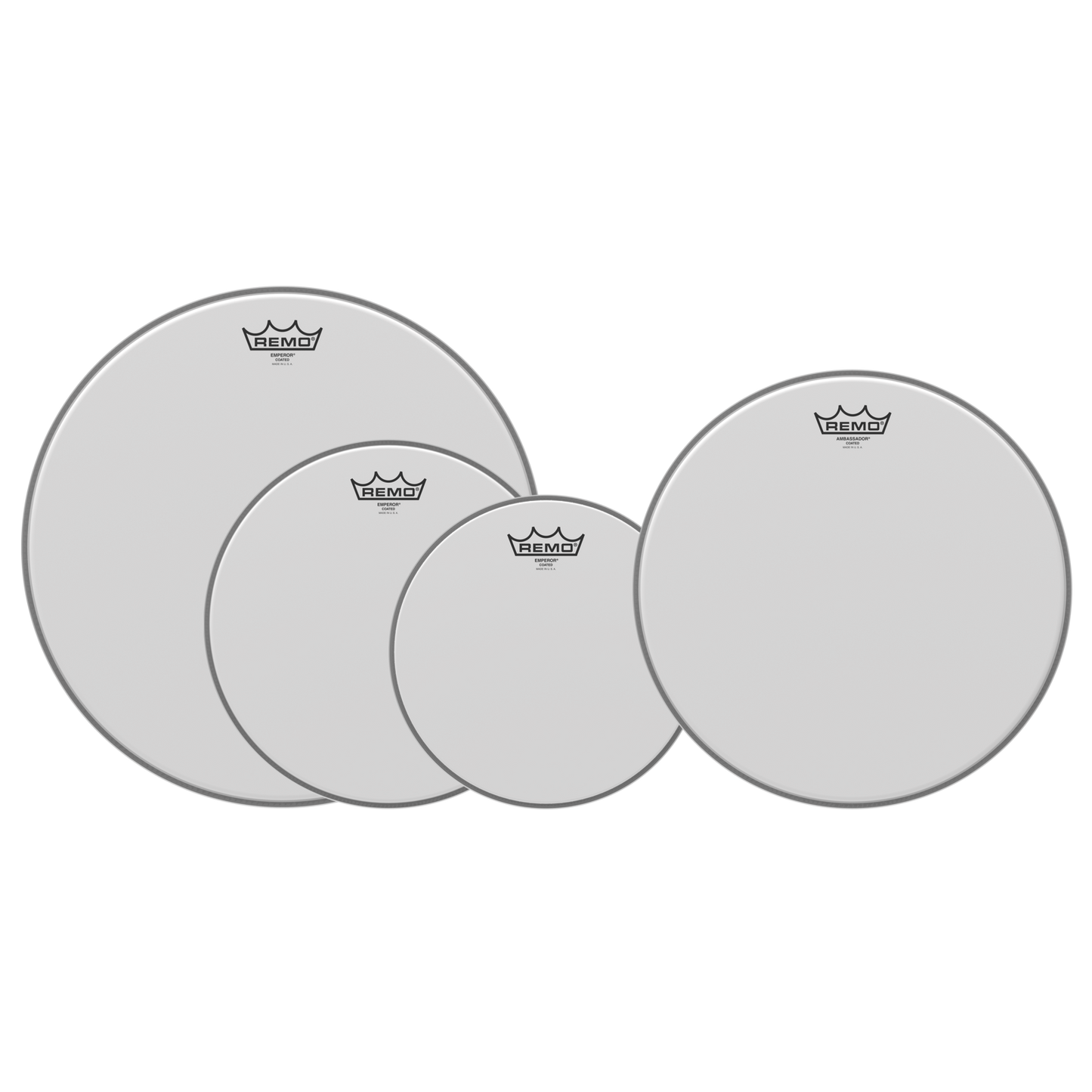 Remo Coated Emperor Fusion+ Pro Pack - 10", 12", 16" w/ Bonus 14" Coated Ambassador