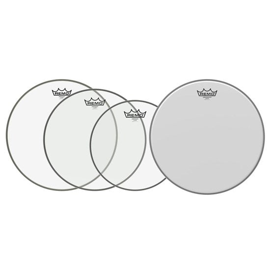 Remo Clear Emperor Fusion Pro Pack - 10", 12" 14" w/ Bonus 14" Coated Ambassador