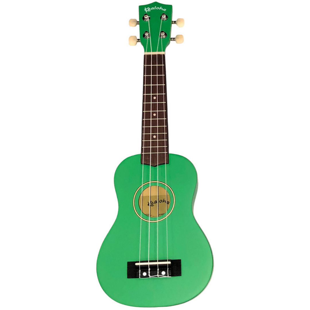 Kealoha Wooden Coloured Series Soprano Ukulele with Bag - Green