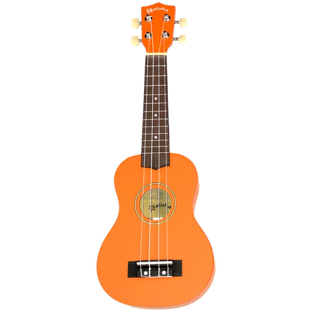 Kealoha Wooden Coloured Series Soprano Ukulele with Bag - Orange