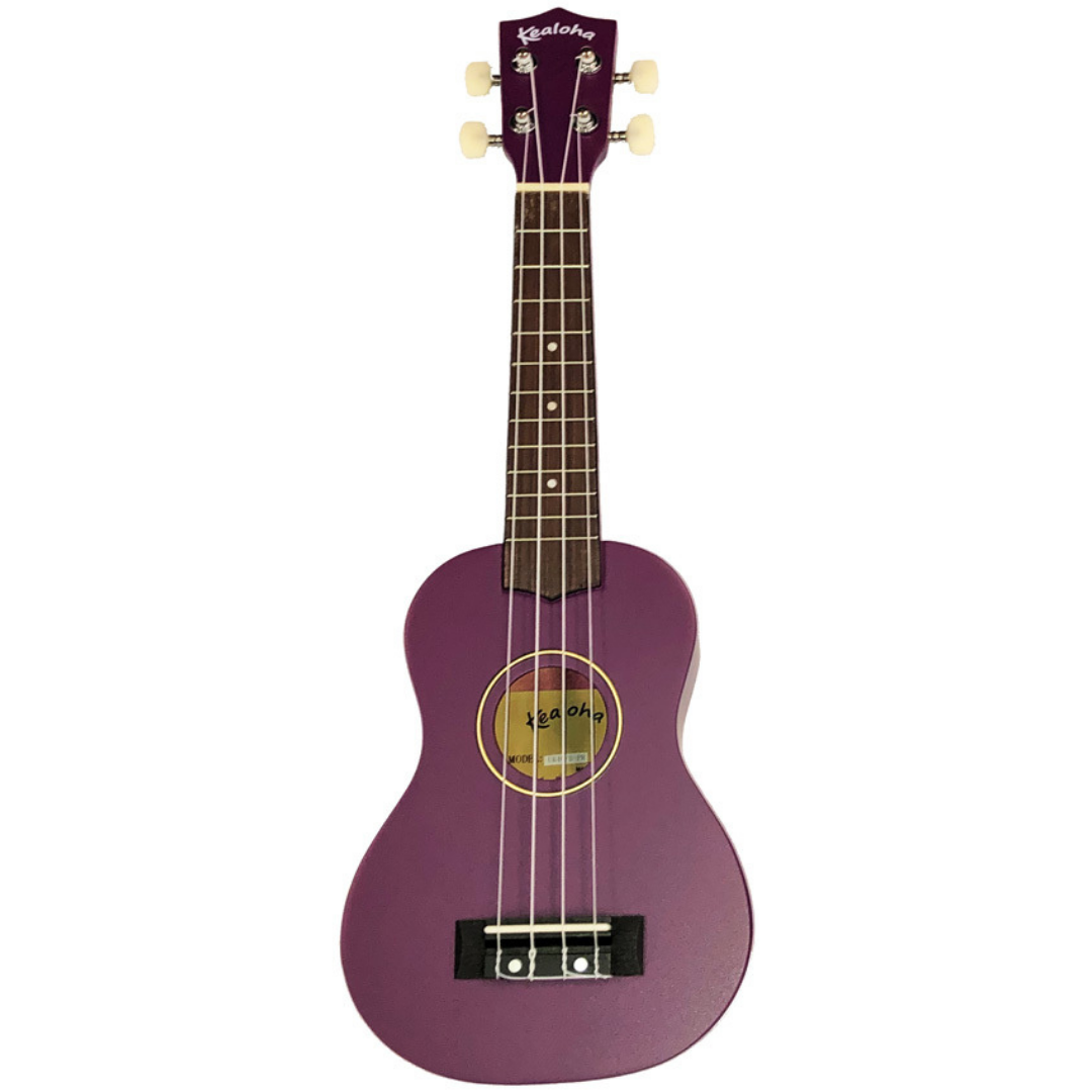 Kealoha Wooden Coloured Series Soprano Ukulele with Bag - Purple
