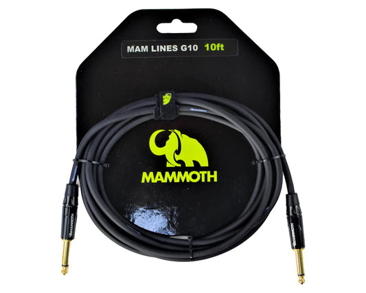 Mammoth MAM LINES G10 Instrument Cable - 10ft (Straight 1/4" Jacks)