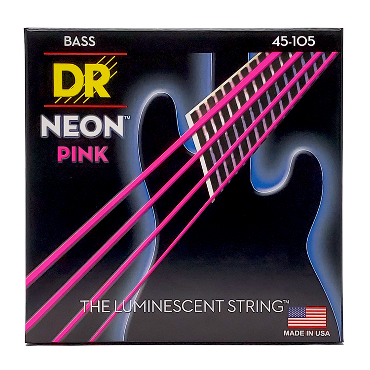 DR Strings 'Neon' PINK Bass 4-String Set - 45-105