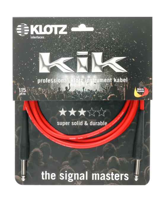 Klotz KIK Instrument Cable - 3m Red