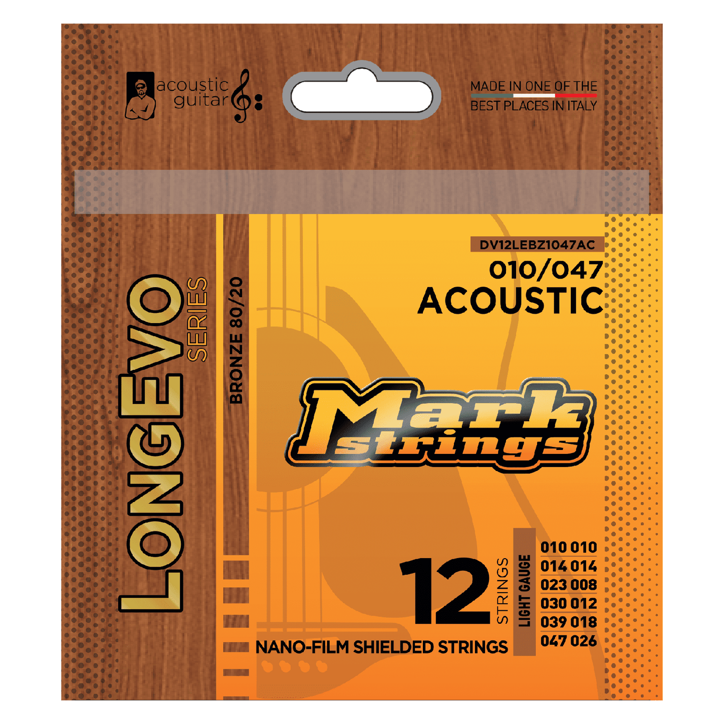 LONGEVO 12 ST ACOUSTIC 80/20 BRONZE NANO-FILM SHIELDED 10/47