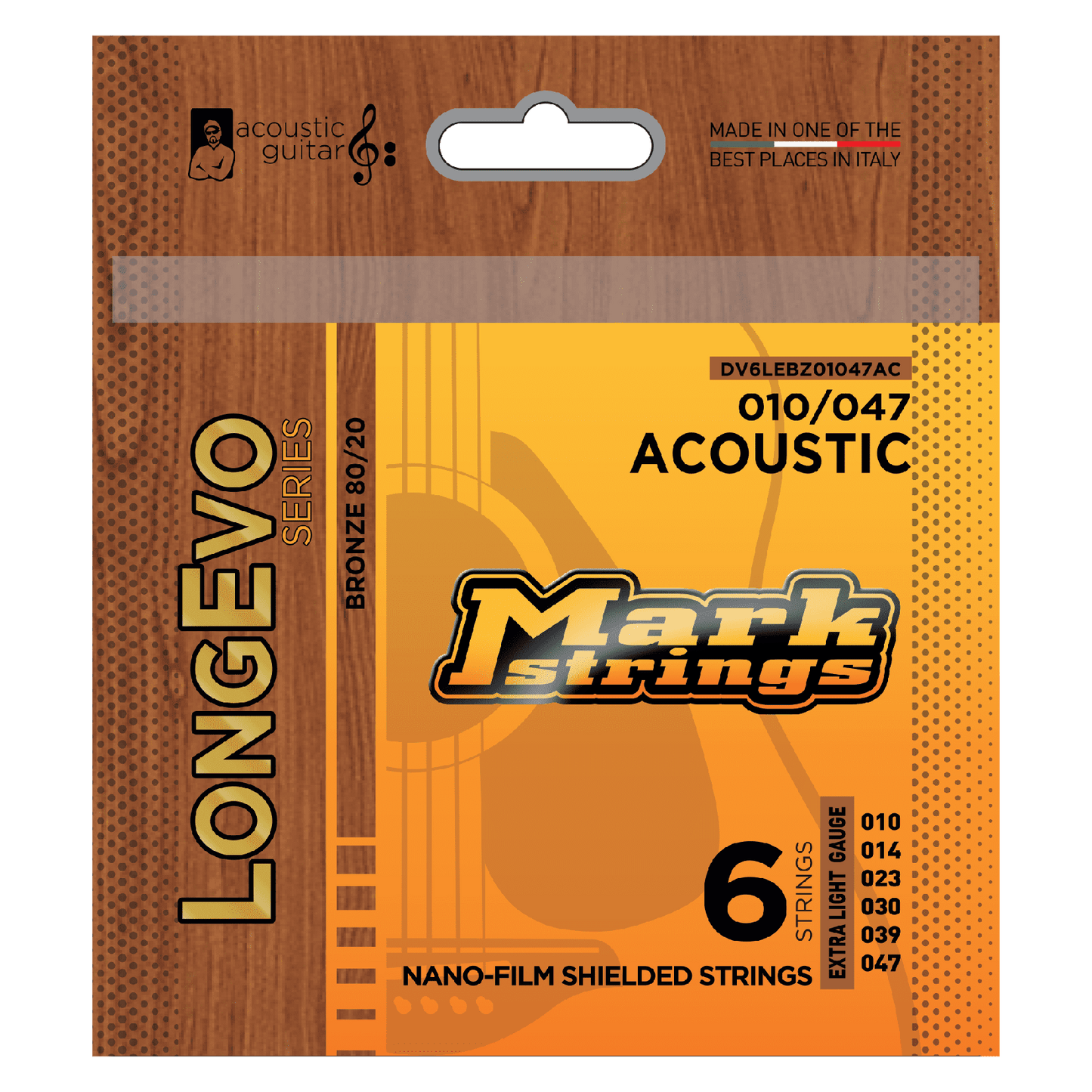 LONGEVO ACOUSTIC 80/20 BRONZE NANO-FILM SHIELDED 10/47