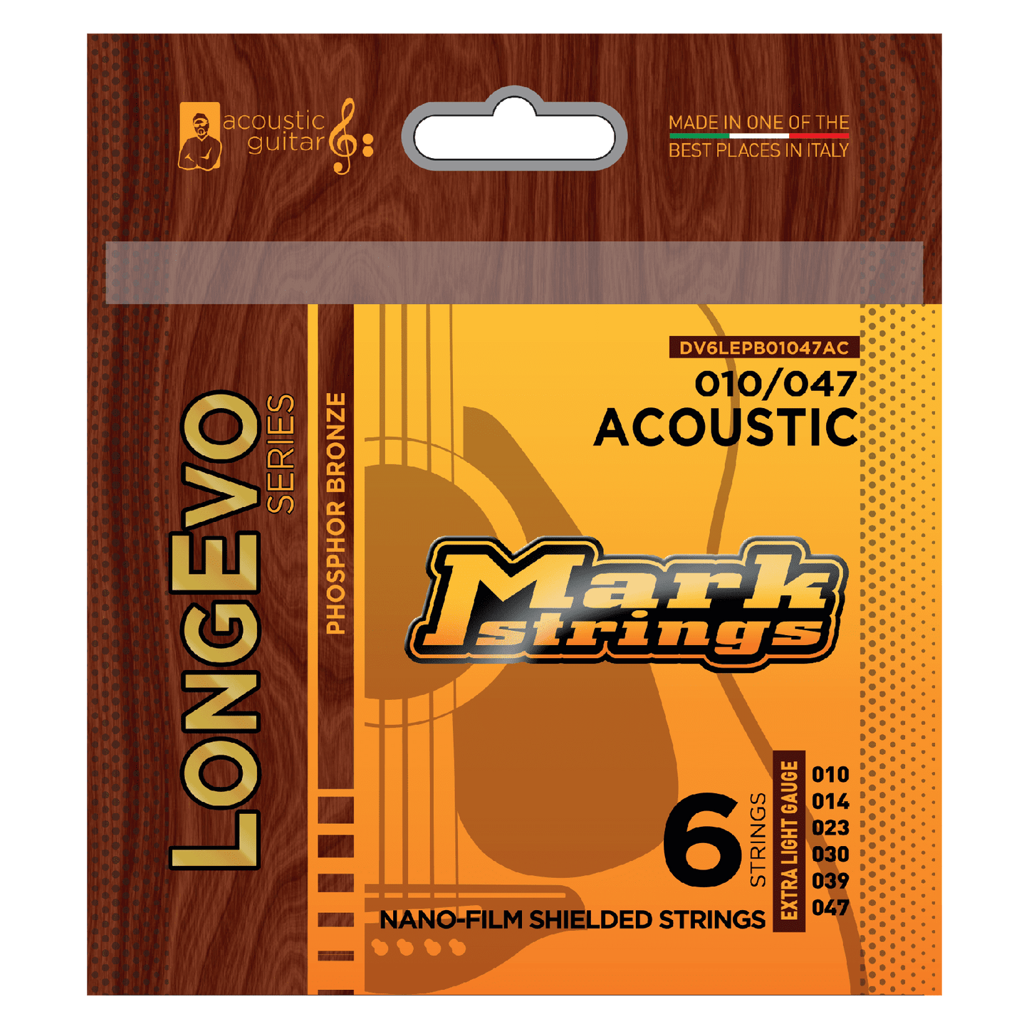 LONGEVO ACOUSTIC PHOSPHOR BRONZE NANO-FILM SHIELDED 10/47