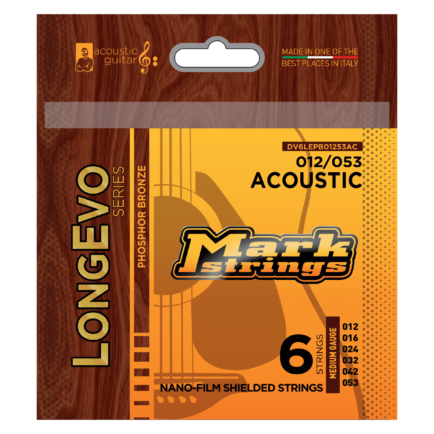 LONGEVO ACOUSTIC PHOSPHOR BRONZE NANO-FILM SHIELDED 12/53