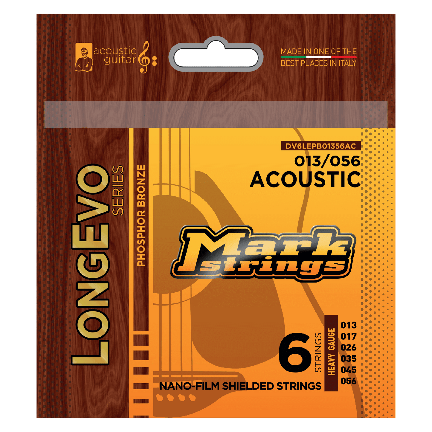 LONGEVO ACOUSTIC PHOSPHOR BRONZE NANO-FILM SHIELDED 13/56