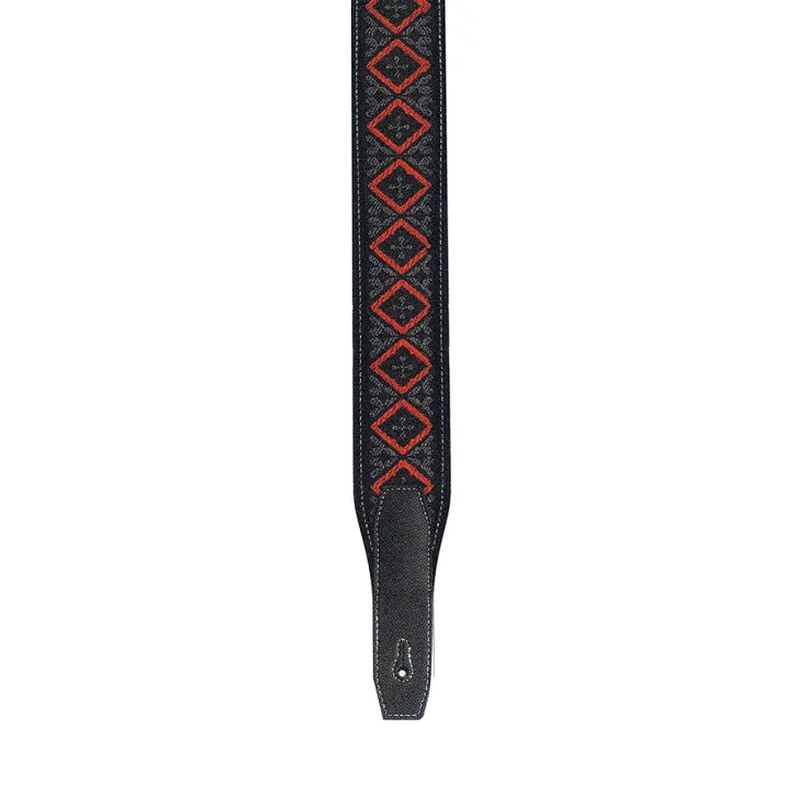 XTR Garment Leather Strap - Black/Red Diamond Pattern